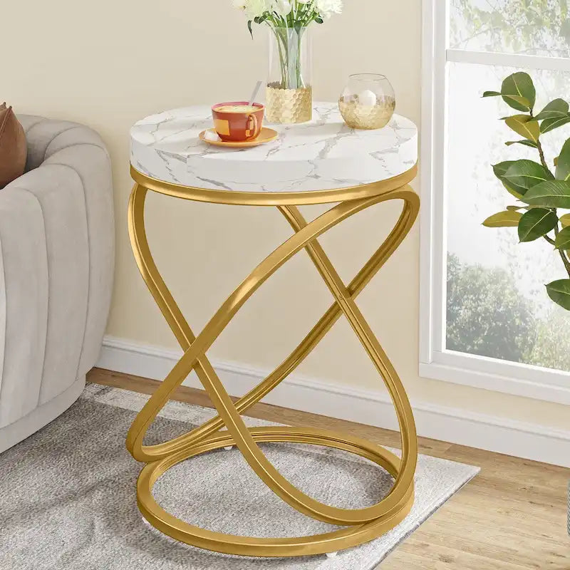 Table d'appoint ronde de 50 cm de diamètre pour salon