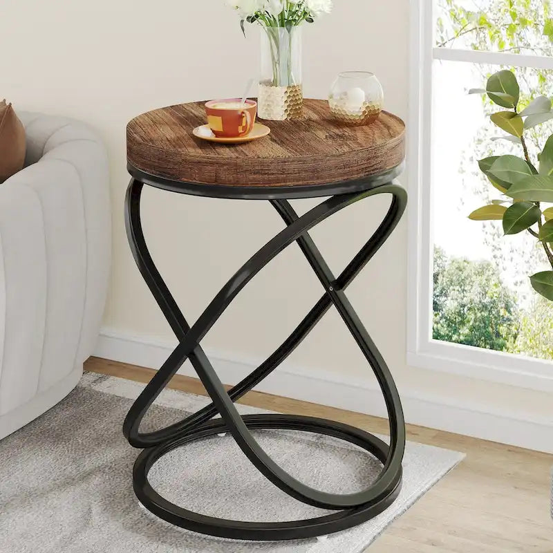 Table d'appoint ronde de 50 cm de diamètre pour salon