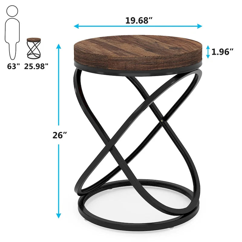Table d'appoint ronde de 50 cm de diamètre pour salon