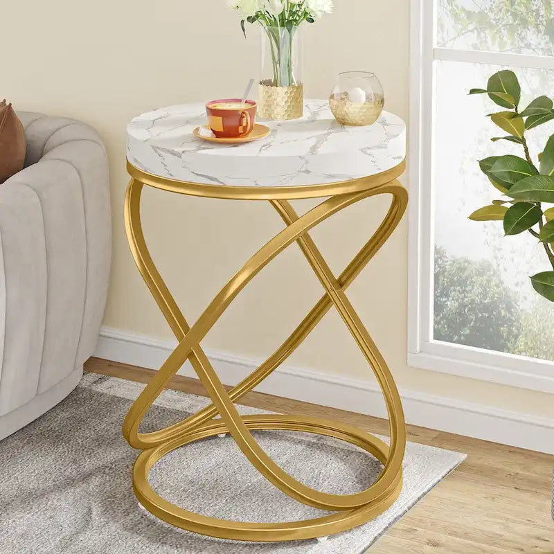 Table d'appoint ronde de 50 cm de diamètre pour salon