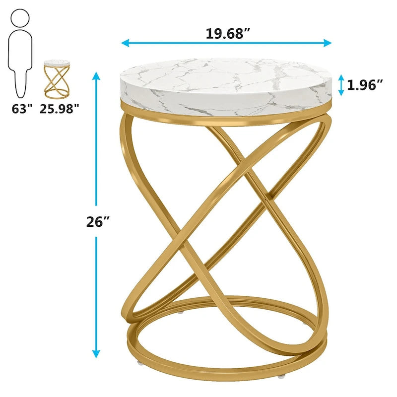 Table d'appoint ronde de 50 cm de diamètre pour salon