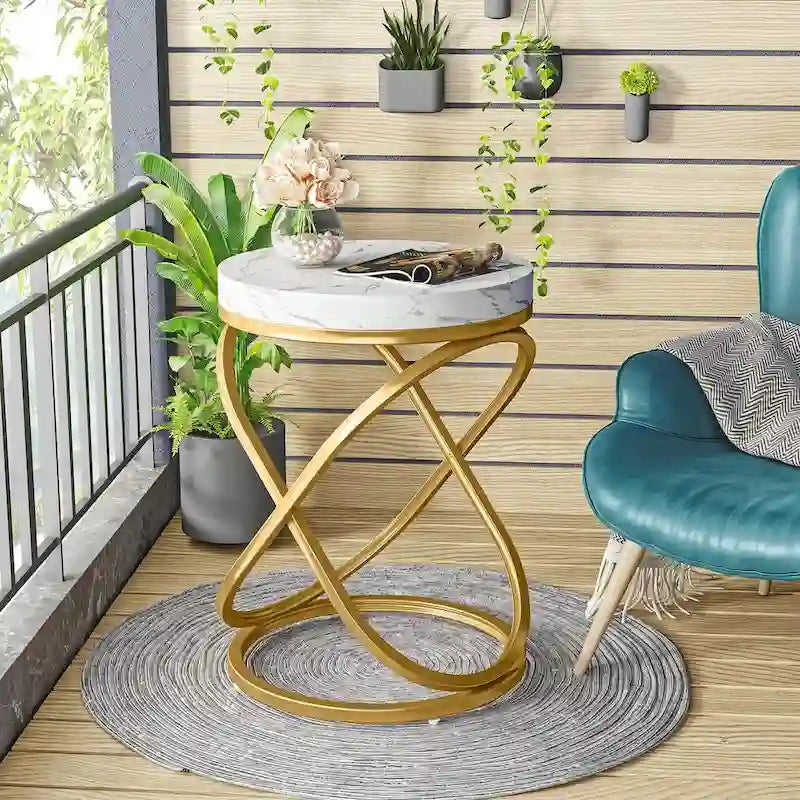 Table d'appoint ronde de 50 cm de diamètre pour salon