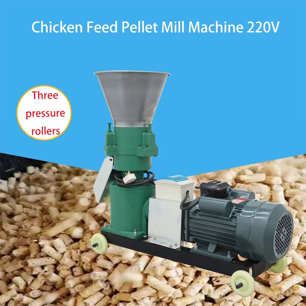 EQCOTWEA Presse à granulés pour aliments pour animaux, granulés de fourrage de 8 mm pour poulets, 180-200 kg/h, 220 V