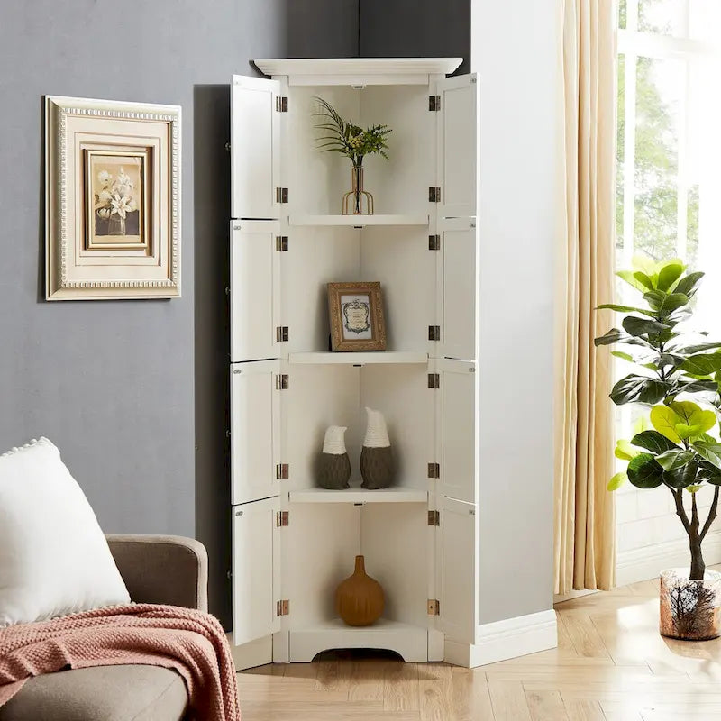 Meuble de rangement haut à 4 étagères pour salon, cuisine