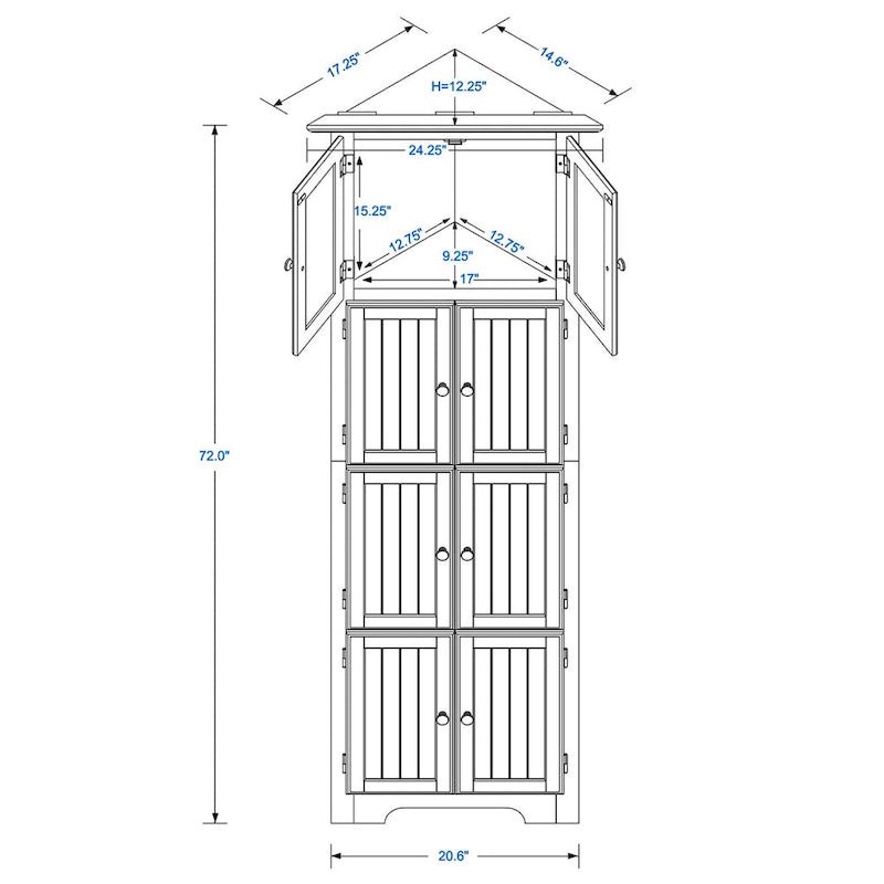Meuble de rangement haut à 4 étagères pour salon, cuisine