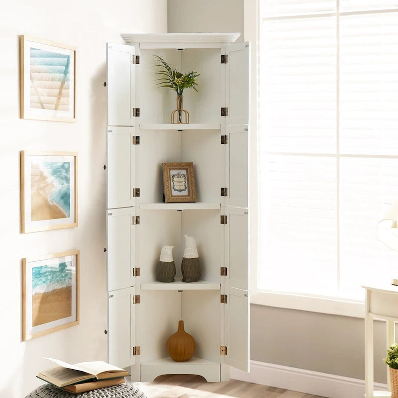 Meuble de rangement haut à 4 étagères pour salon, cuisine