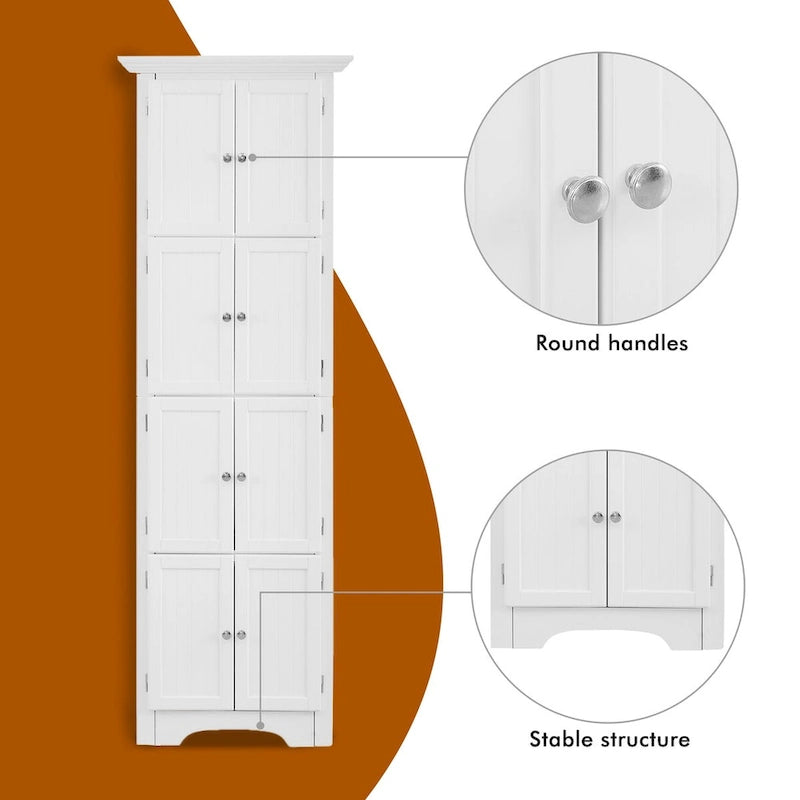 Meuble de rangement haut à 4 étagères pour salon, cuisine