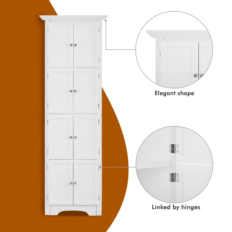 Meuble de rangement haut à 4 étagères pour salon, cuisine