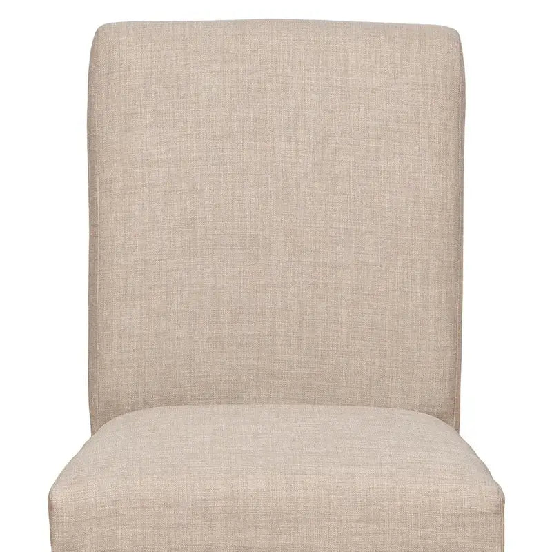 Lot de 2 chaises d'appoint en bois revêtues de tissu avec garniture cloutée, beiges et noires