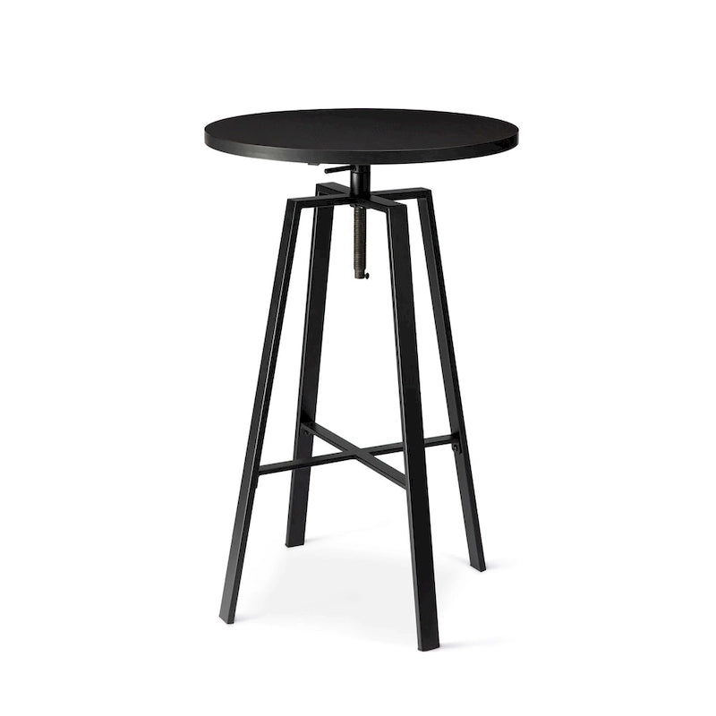 Table de bar ronde réglable Glitzhome Industrial Wood Top