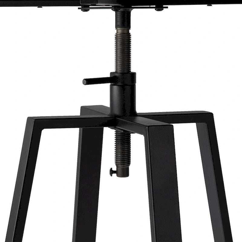 Table de bar ronde réglable Glitzhome Industrial Wood Top