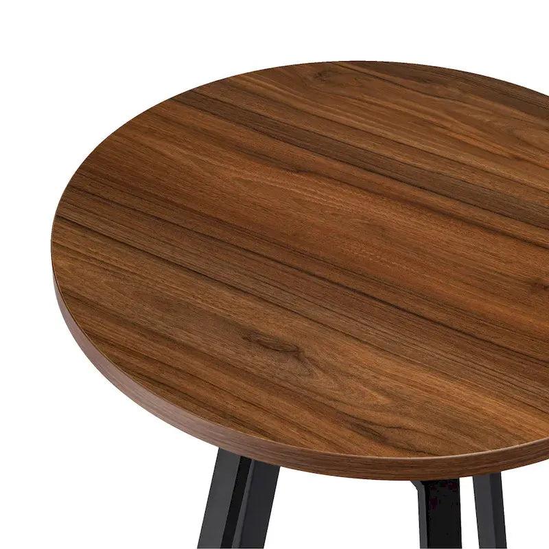 Table de bar ronde réglable Glitzhome Industrial Wood Top