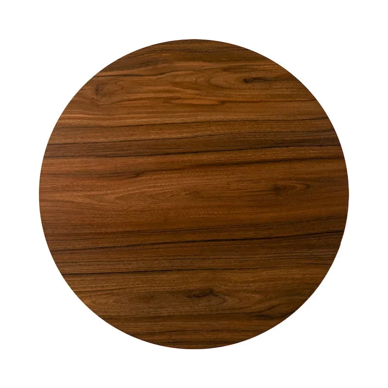 Table de bar ronde réglable Glitzhome Industrial Wood Top