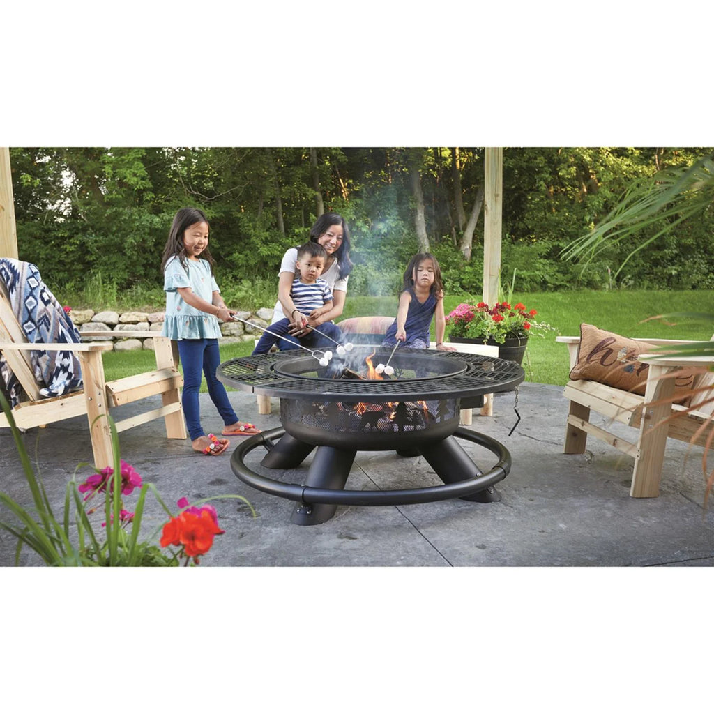 CASTLECREEK 47 Brasero avec grille de barbecue géométrique