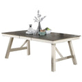 Table de salle à manger rectangulaire rustique en bois massif, 4-6 places, pour salle à manger et cuisine