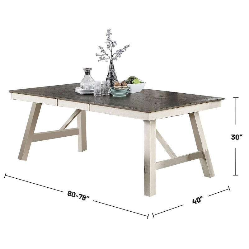 Table de salle à manger rectangulaire rustique en bois massif, 4-6 places, pour salle à manger et cuisine