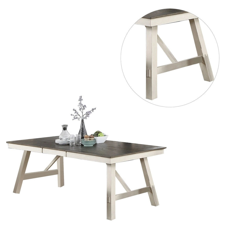 Table de salle à manger rectangulaire rustique en bois massif, 4-6 places, pour salle à manger et cuisine