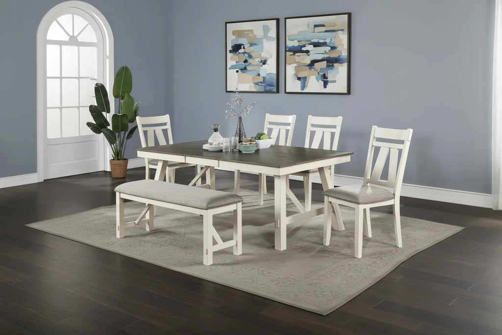 Table de salle à manger rectangulaire rustique en bois massif, 4-6 places, pour salle à manger et cuisine