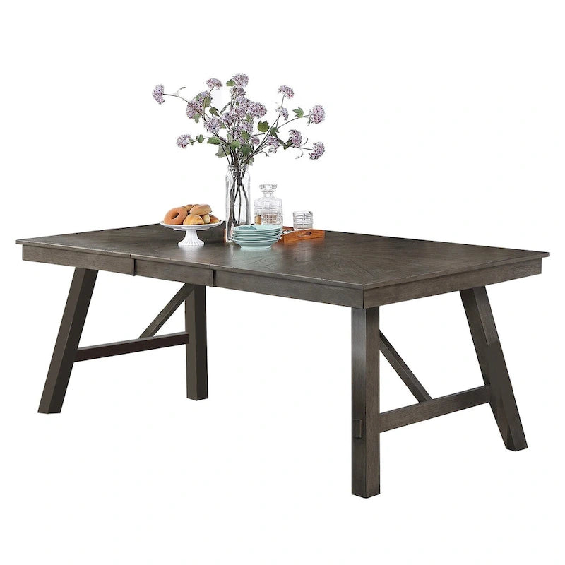 Table de salle à manger rectangulaire rustique en bois massif, 4-6 places, pour salle à manger et cuisine