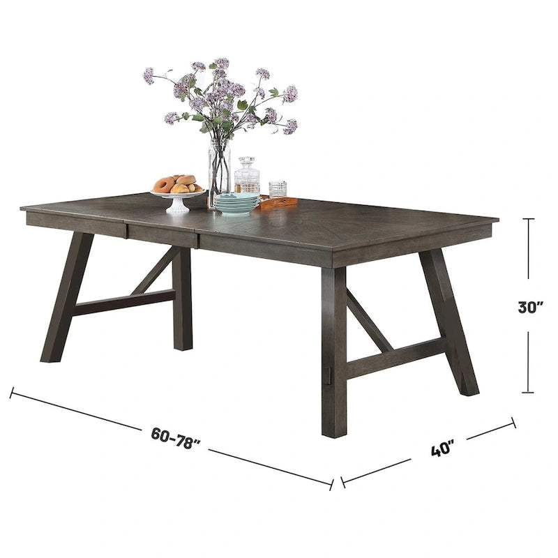 Table de salle à manger rectangulaire rustique en bois massif, 4-6 places, pour salle à manger et cuisine