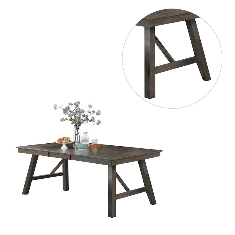 Table de salle à manger rectangulaire rustique en bois massif, 4-6 places, pour salle à manger et cuisine