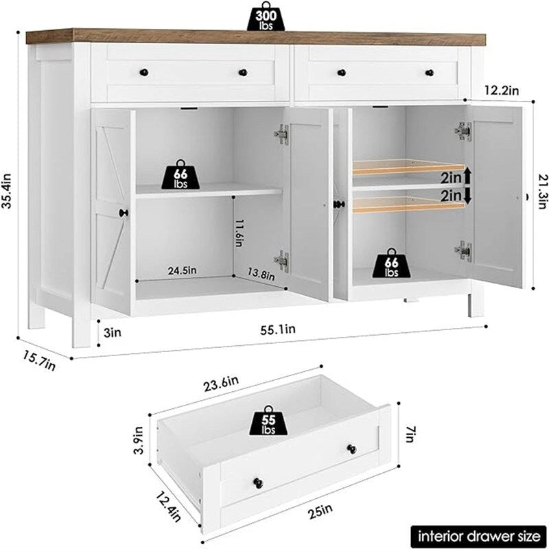 Buffet Vaisselier - 15.7P x 55.1L x 35.4H