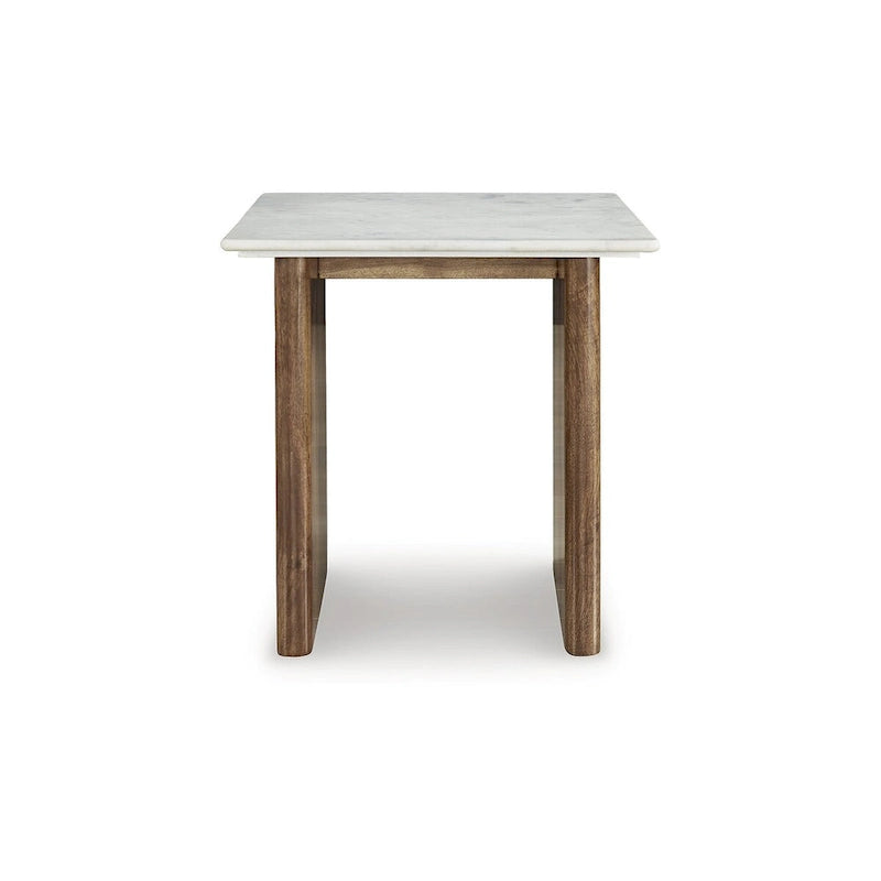 Table d'appoint Isanti marron clair/blanc - 23,13 larg. x 23,13 prof. x 22,63 haut.