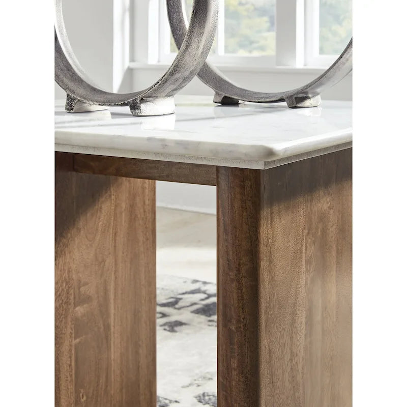 Table d'appoint Isanti marron clair/blanc - 23,13 larg. x 23,13 prof. x 22,63 haut.