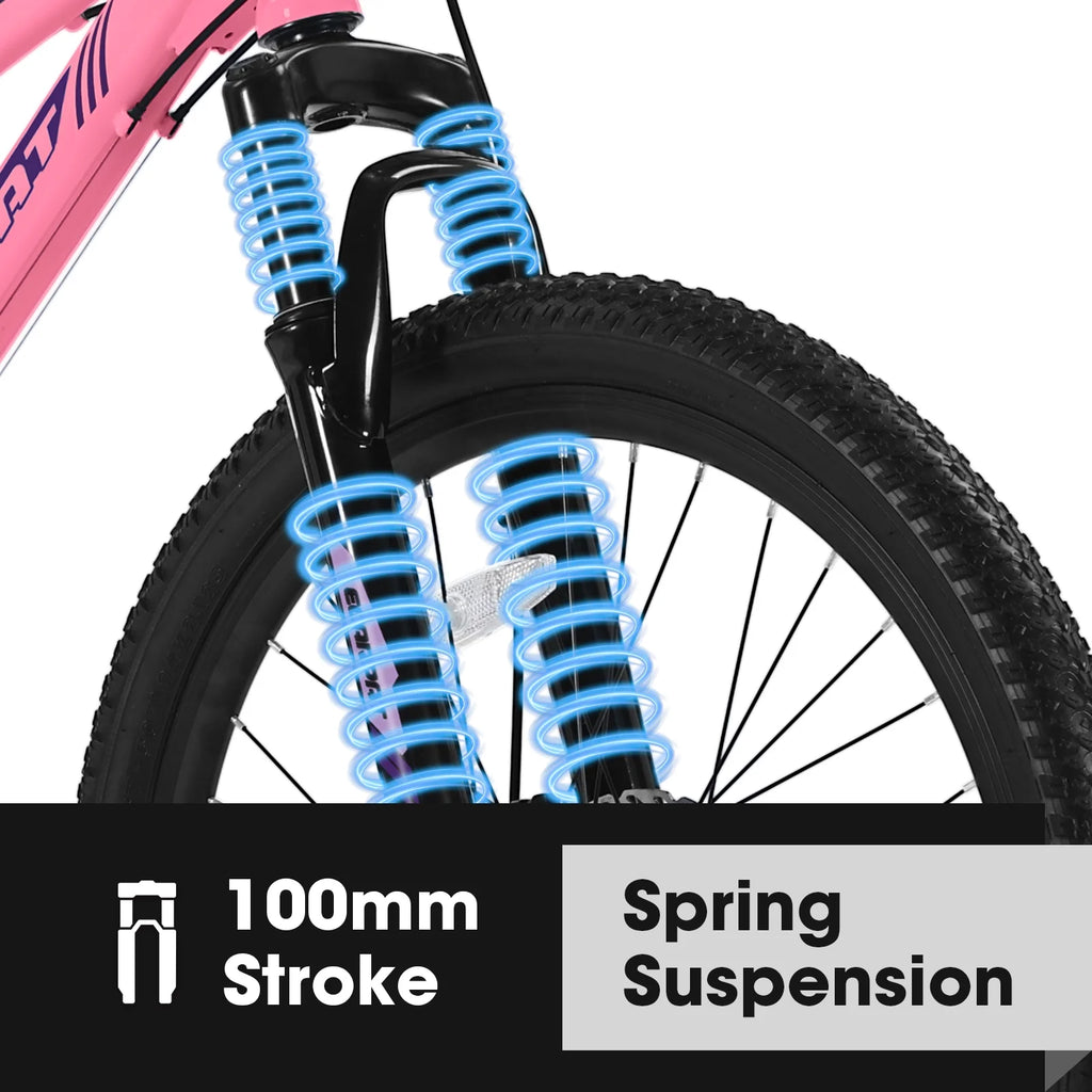 Vélo tout-terrain Ecarpat 26 pouces pour adultes et femmes, freins à disque doubles Shimano, 21 vitesses, suspension intégrale, pour trajets quotidiens et sport en plein air, plusieurs coloris