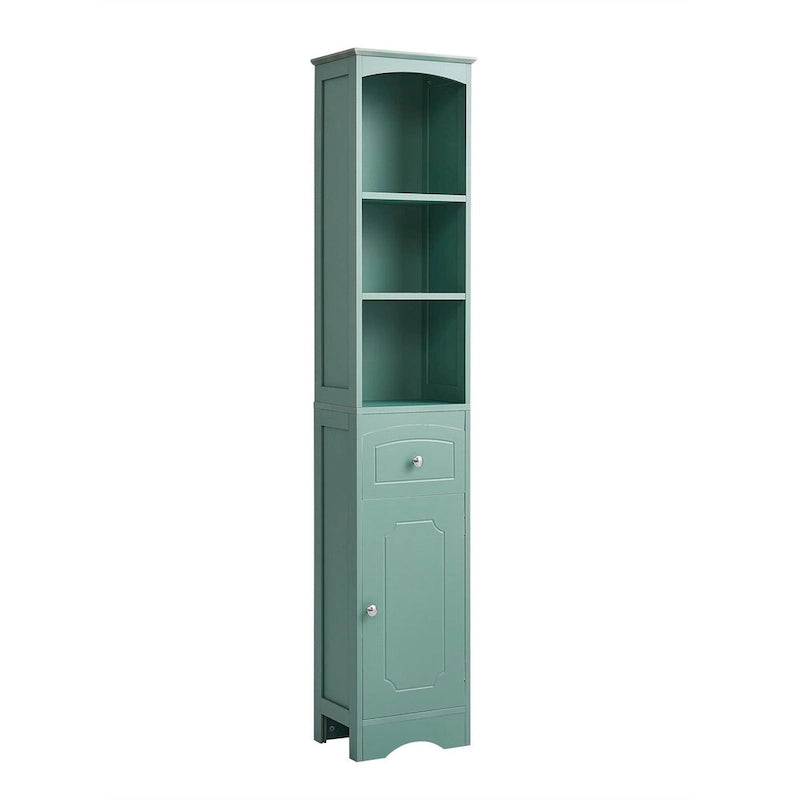 Meuble de rangement de salle de bain autoportant de 170 cm de haut avec portes et étagères réglables - 173 cm de haut