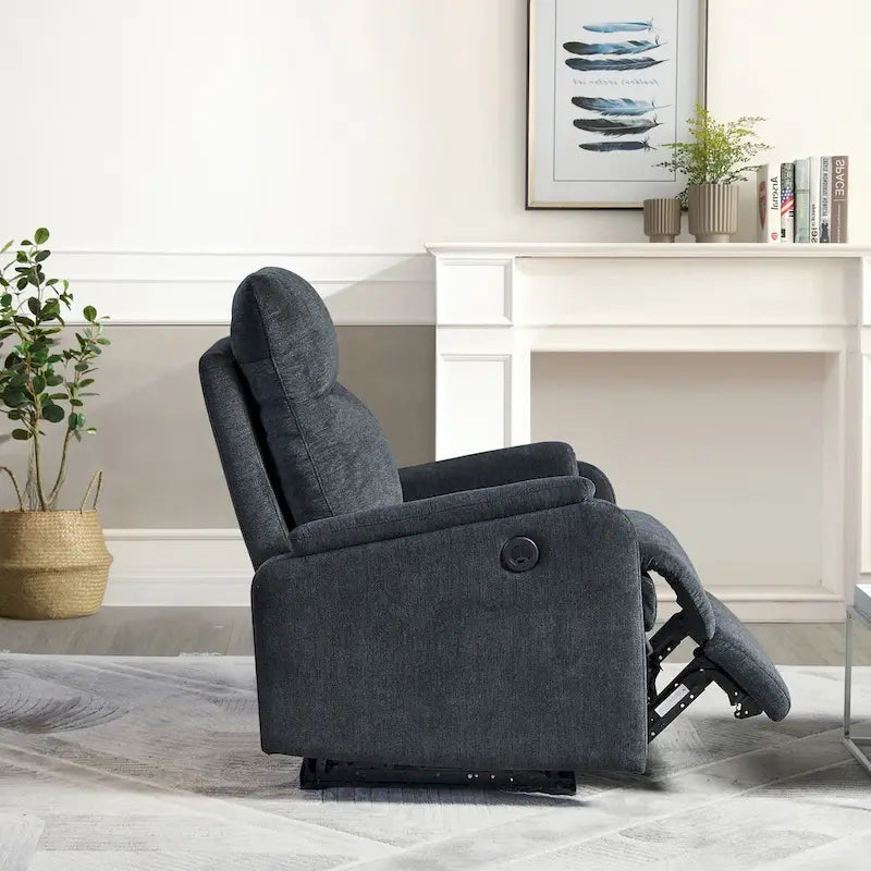 Fauteuil inclinable électrique contemporain bleu moderne avec chargeur