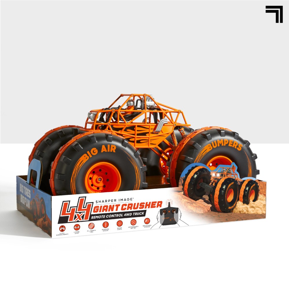 Sharper Image? 4¡Á4 Giant Crusher Camion télécommandé 4WD. Monster Truck tout-terrain à grande vitesse. Orange