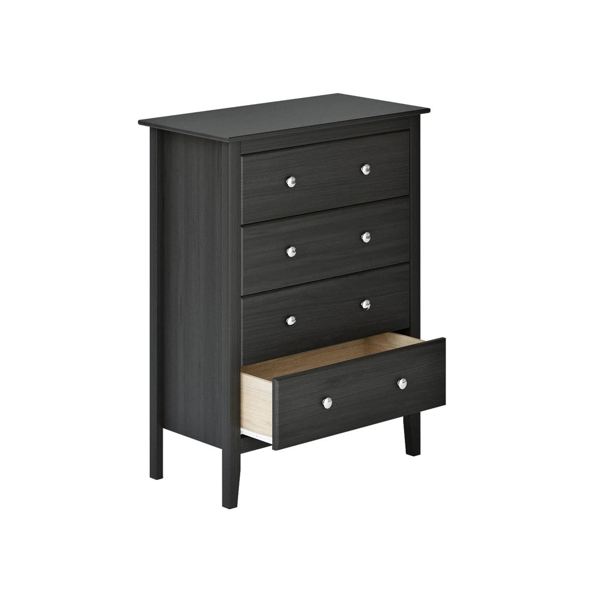 Commode Adeptus Easy Pieces en bois massif à 4 tiroirs - Blanc