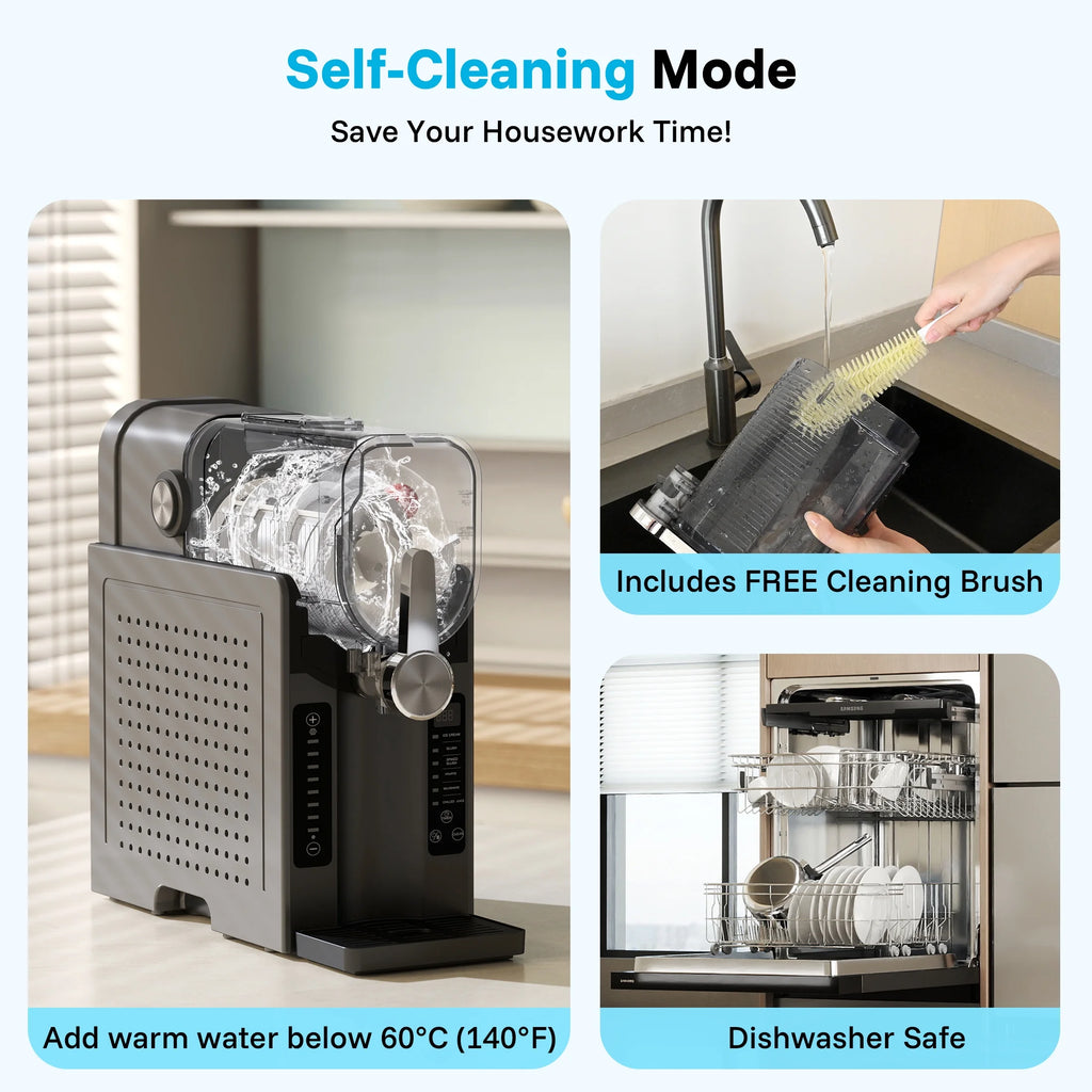 Machine à granité Flamemore pour la maison avec autonettoyage, sans glaçons, 6 réglages prédéfinis, machine à boissons glacées, démarrage différé de 12 h, 200 W