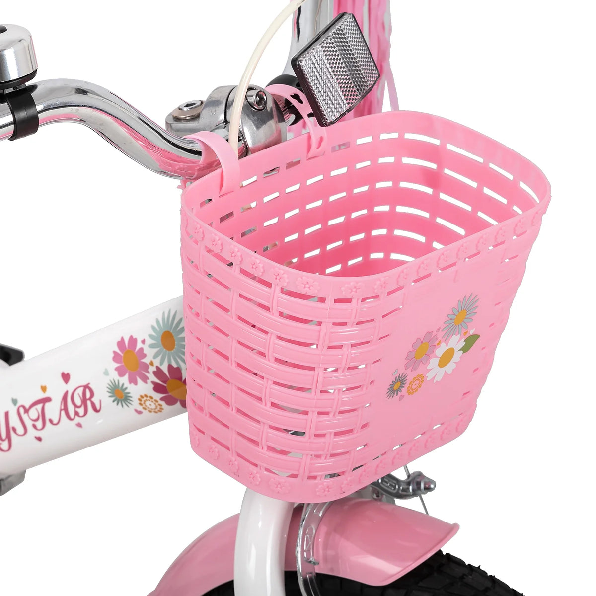 JOYSTAR Little Daisy Vélo pour enfant 14 pouces pour filles de 3 4 5 ans Vélo de princesse pour enfants avec freins à main Roues stabilisatrices Panier Serpentins Vélo pour tout-petits Bleu