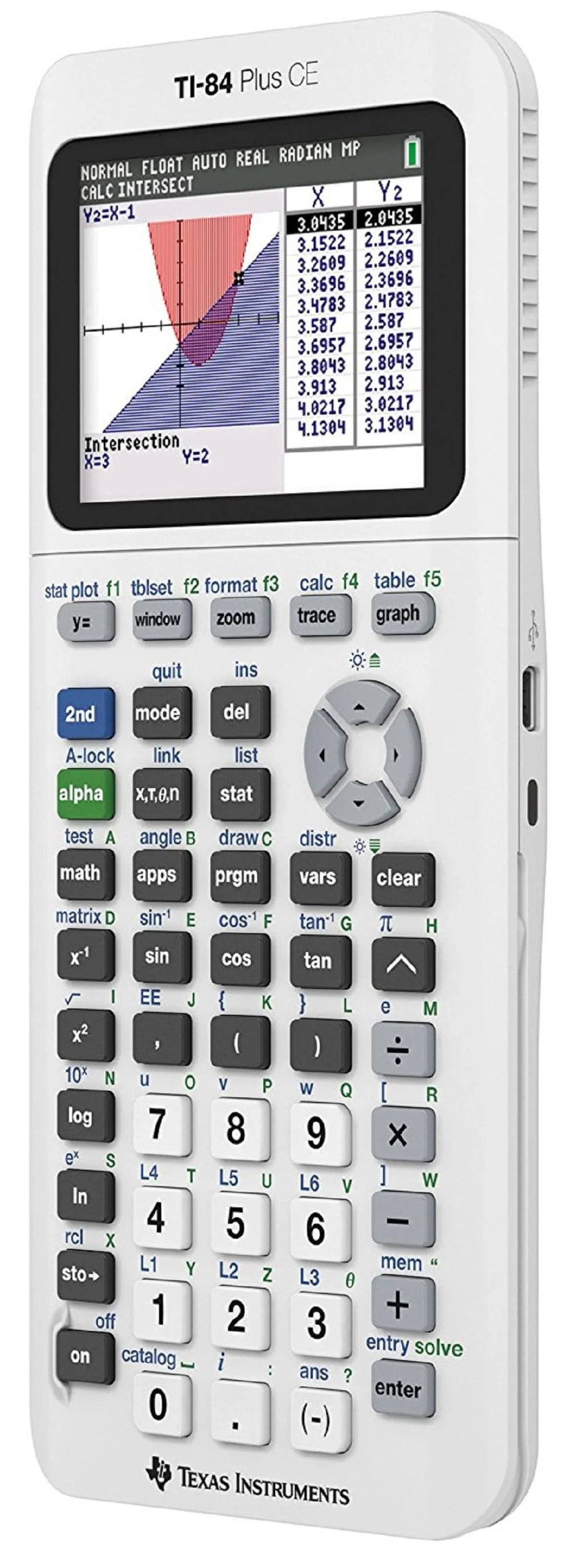 Calculatrice graphique Texas Instruments TI-84 Plus CE, blanche
