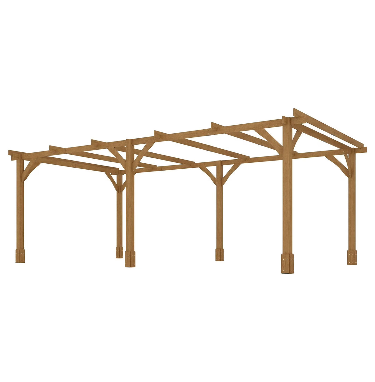 Pergola en bois 20x10 pieds, tonnelle de jardin pour vigne - Marron foncé