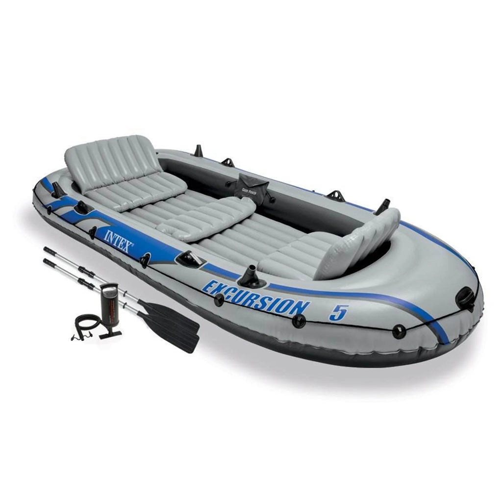 Bateau de pêche gonflable Intex Excursion pour 5 personnes avec support de moteur en composite
