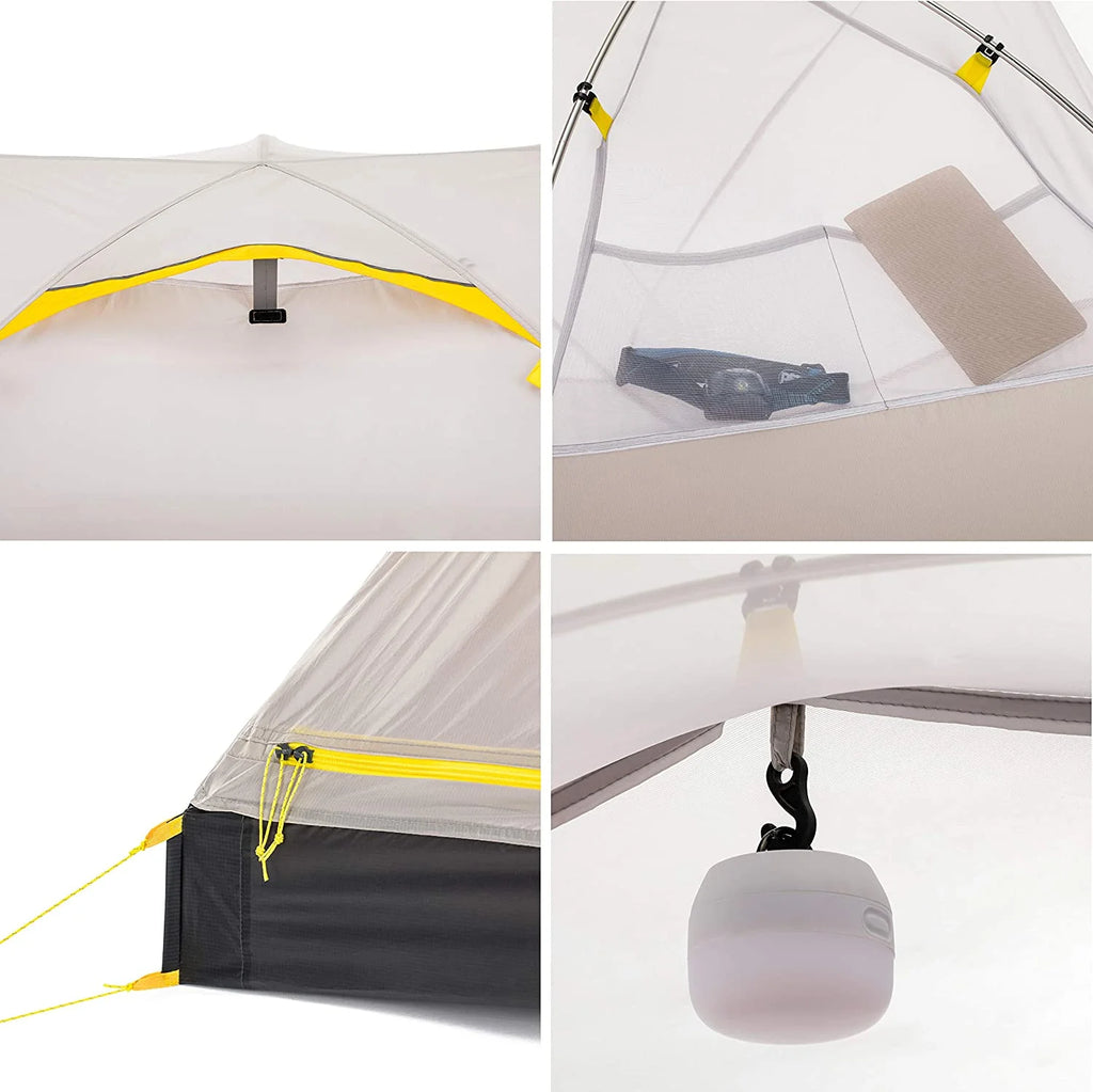Tente de randonnée Featherstone légère pour le camping en plein air, la randonnée et le cyclisme sur 3 saisons - Comprend un tapis de sol et un espace de rangement en maille - Tente autoportante avec possibilité de double-toit et tapis de sol ultralégers