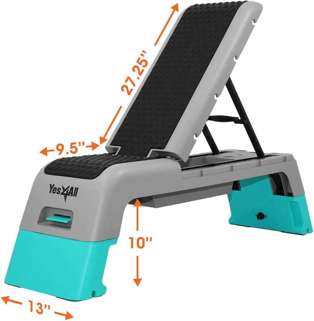 Plateforme de step et de fitness aérobique multifonctionnelle Yes4All, bleue et grise