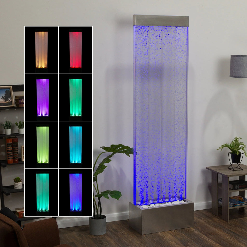 Fontaine électrique filaire Alpine Corporation 72H avec mur d'eau à bulles en acrylique pour intérieur