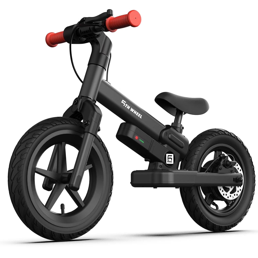 5Th Wheel KB09 Vélo d’équilibre électrique 150W pour enfants, noir - Pneu gonflable de 12 pouces avec double frein