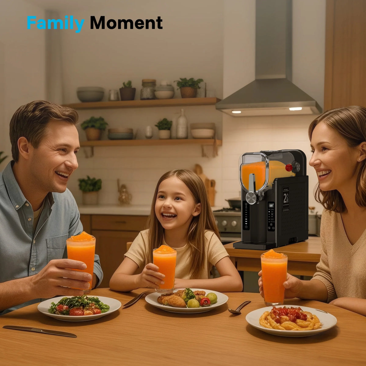 Machine à granité Flamemore pour la maison avec autonettoyage, sans glaçons, 6 réglages prédéfinis, machine à boissons glacées, démarrage différé de 12 h, 200 W
