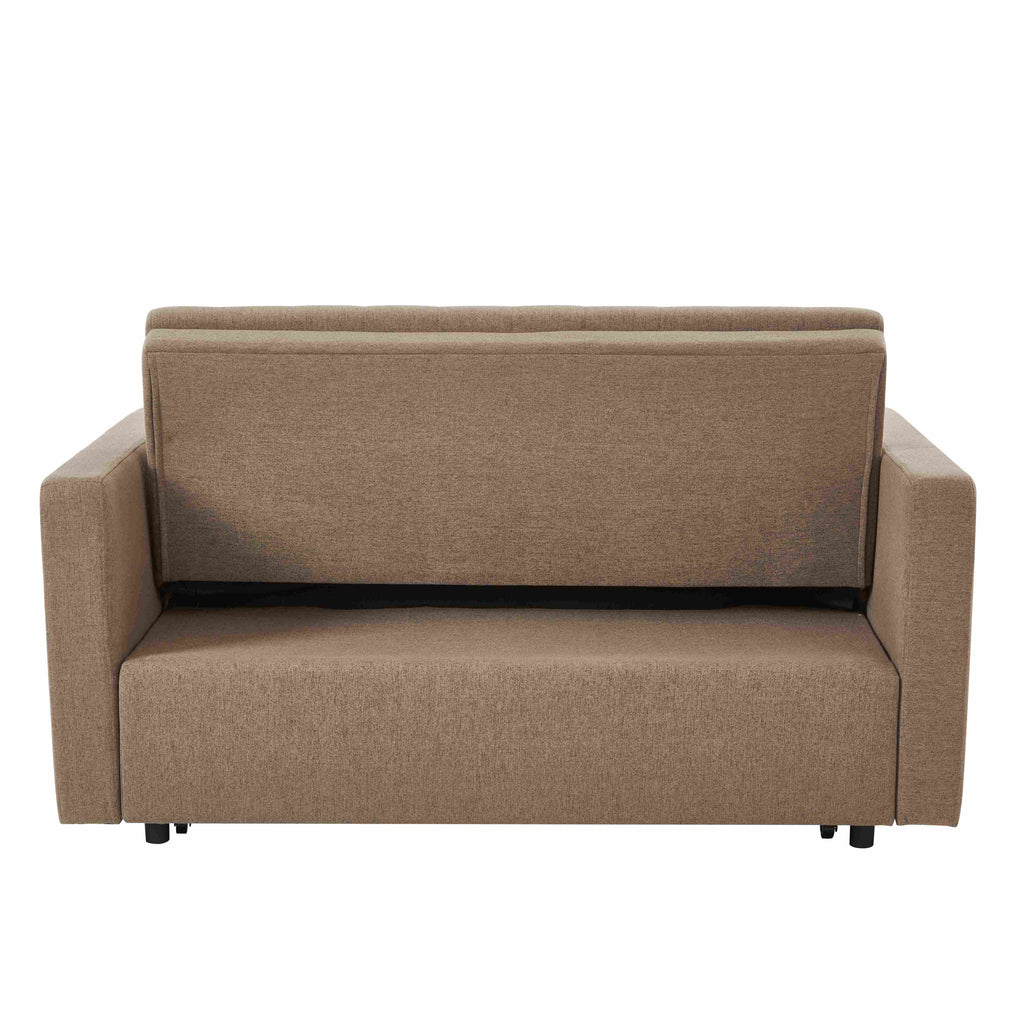 Canapé-lit 2 places Noodeniya 54, canapé convertible moderne, causeuse en tissu pour petits espaces, gris clair