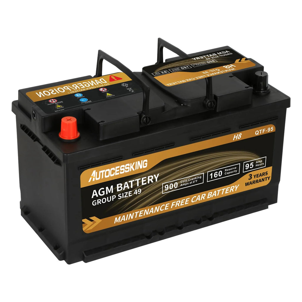 Batterie AGM Autocessking Platinum, batteries rechargeables automobiles groupe 47 pour voiture, 12V H5 680CCA 60Ah 100RC