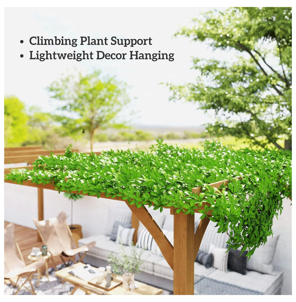 Pergola en bois 20x10 pieds, tonnelle de jardin pour vigne - Marron foncé