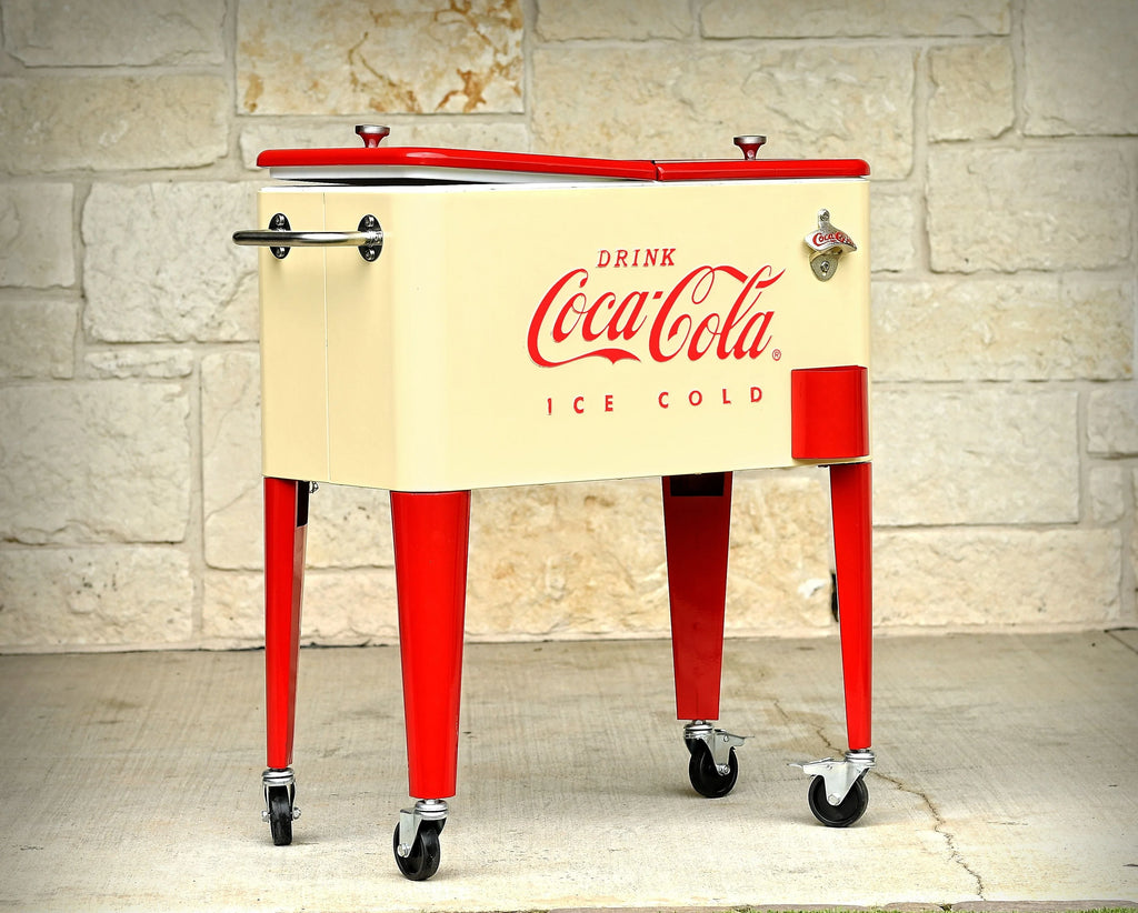 Leigh Country Série Coca-Cola sous licence CP 98111 Glacière d'extérieur en métal de 60 Qt pour terrasse