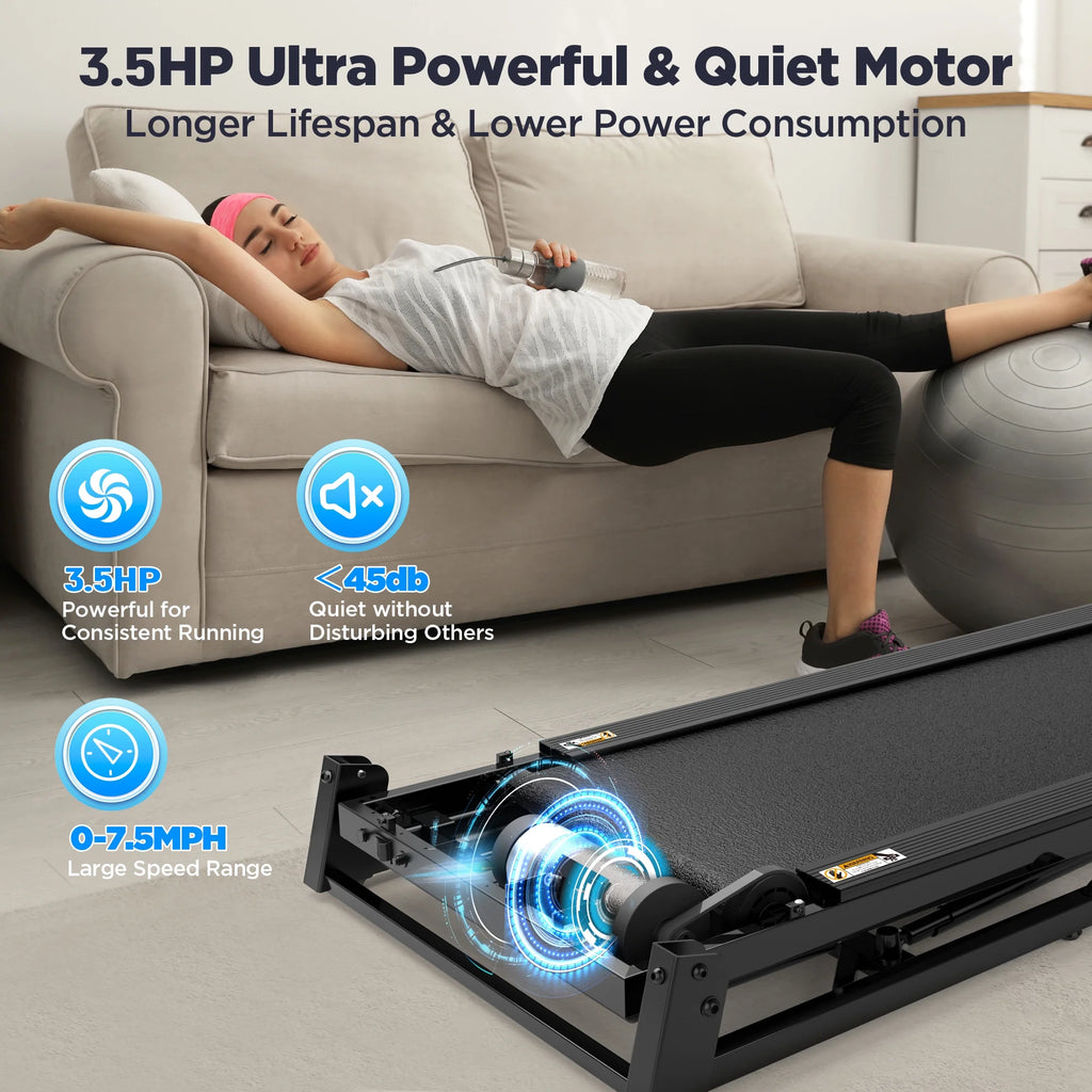 Tapis de course pliable avec inclinaison, tapis de course 3,5 CV pour la maison avec capacité de 330 lb, 71 programmes