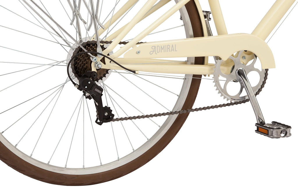Vélo hybride Schwinn Admiral 700c pour adulte, Vélo pour femme 7 vitesses, Crème