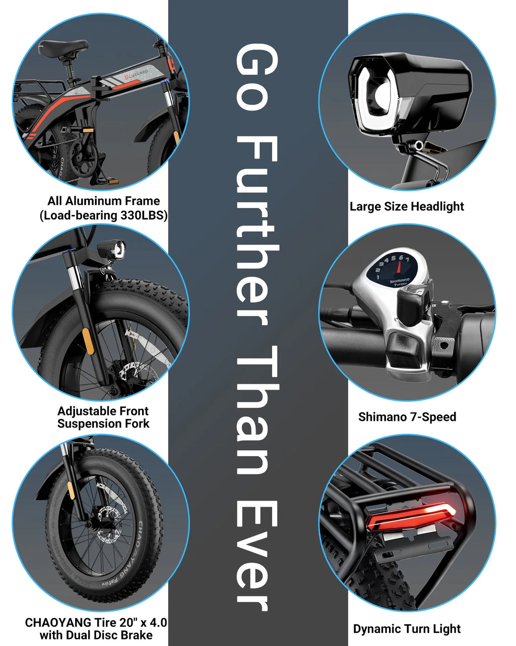 Vélo électrique pliable Luckeep X1 Lite pour adultes, moteur de 1 500 W en crête, batterie amovible de 720 Wh, autonomie de 60 mi à 28 mi/h, vélo électrique tout-terrain à pneus larges 20 × 4 avec suspension avant, vélo électrique de montagne